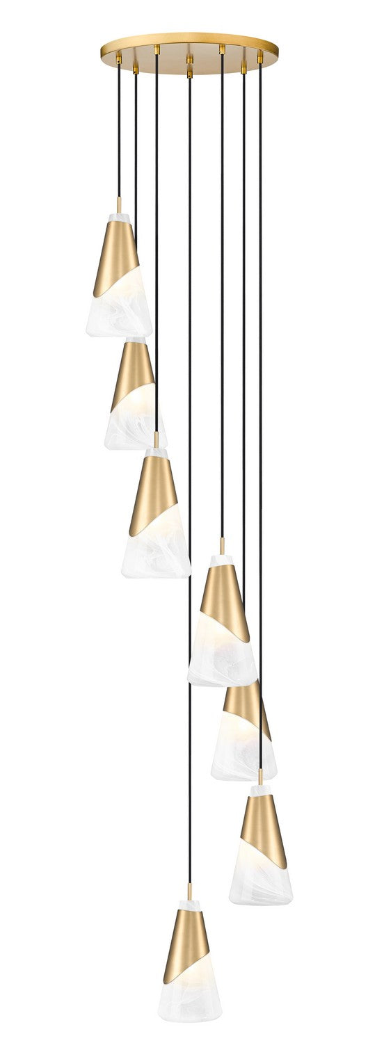Z-Lite - 828P6-7R-MGLD - Seven Light Chandelier - Aimie - Modern Gold