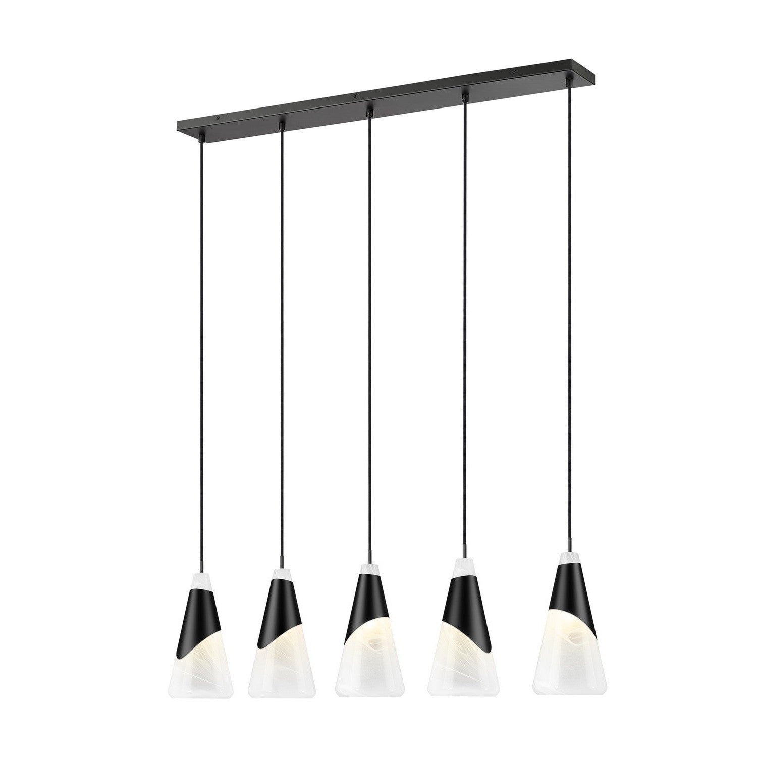 Z-Lite - 828P7-5L-MB - Five Light Linear Chandelier - Aimie - Matte Black
