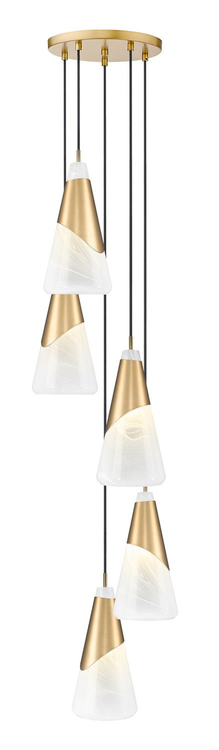 Z-Lite - 828P7-5R-MGLD - Five Light Chandelier - Aimie - Modern Gold