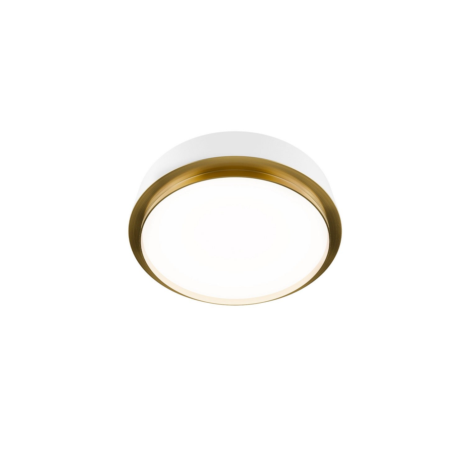 W.A.C. Lighting - FM-20515-30-WT/AB - LED Flush Mount - Salvo - White/Aged Brass