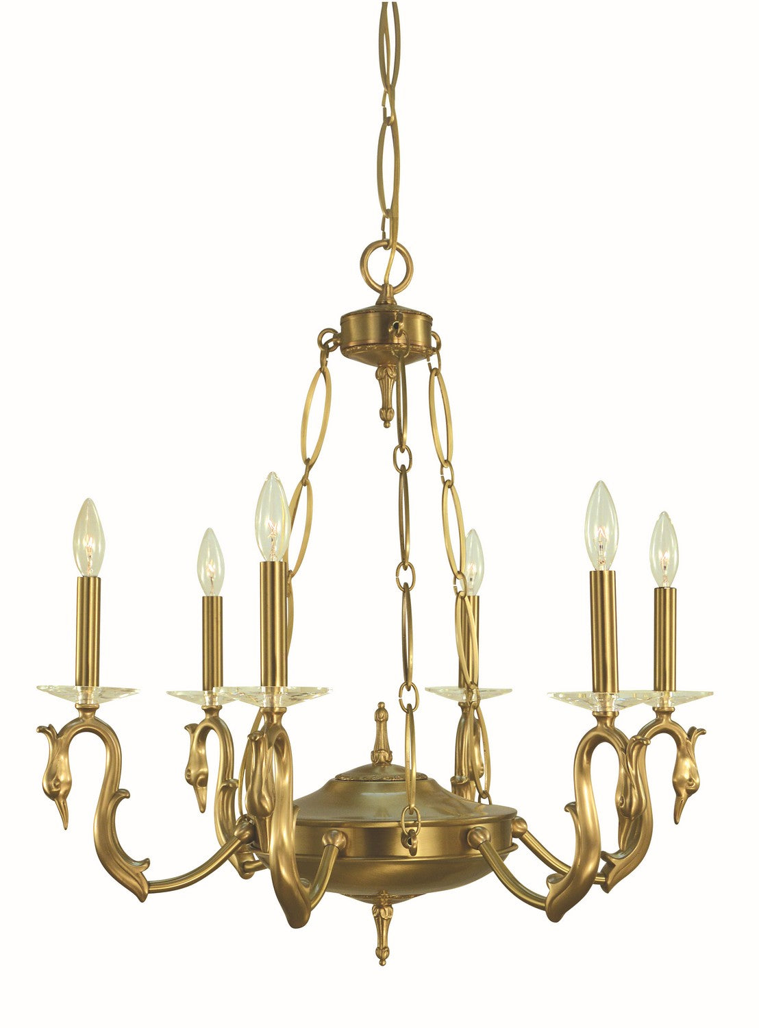 Framburg - 5900 BR - Six Light Chandelier - Odette - Brushed Brass