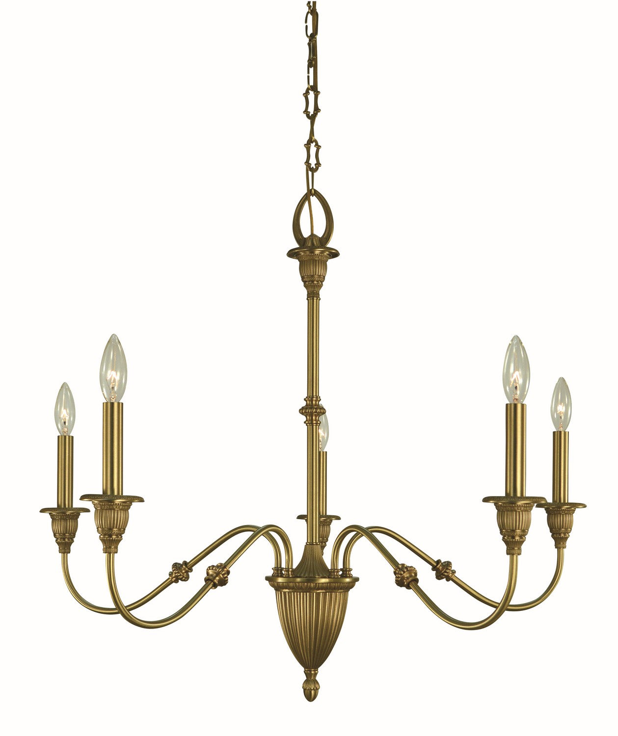 Framburg - 5930 BR - Five Light Chandelier - Hinsdale - Brushed Brass