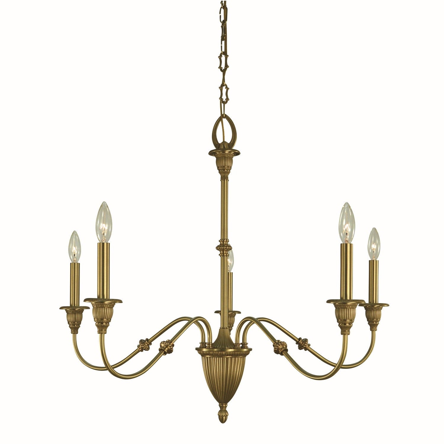 Framburg - 5930 BR - Five Light Chandelier - Hinsdale - Brushed Brass