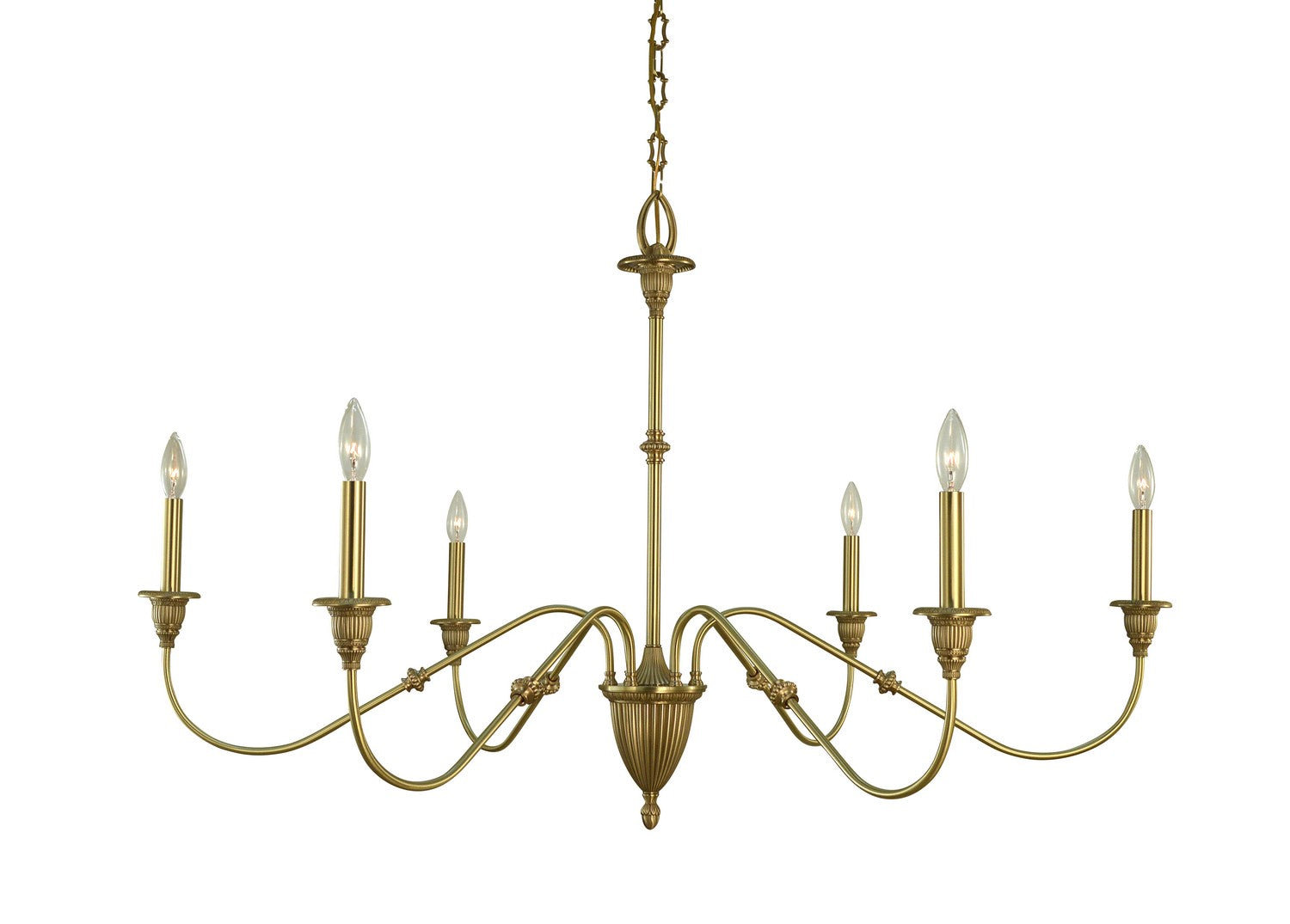 Framburg - 5932 BR - Six Light Chandelier - Hinsdale - Brushed Brass
