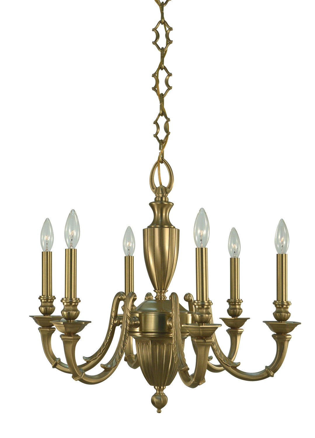 Framburg - 5946 BR - Six Light Chandelier - Wellesley - Brushed Brass