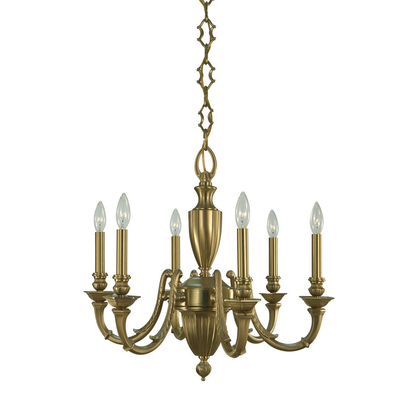 Framburg - 5946 BR - Six Light Chandelier - Wellesley - Brushed Brass
