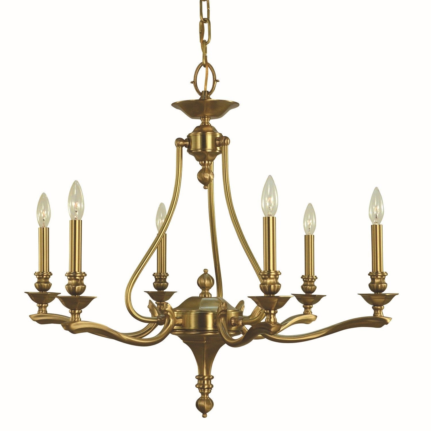 Framburg - 5952 BR - Six Light Chandelier - Fin De Siecle - Brushed Brass