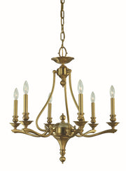 Framburg - 5956 BR - Six Light Chandelier - Fin De Siecle - Brushed Brass