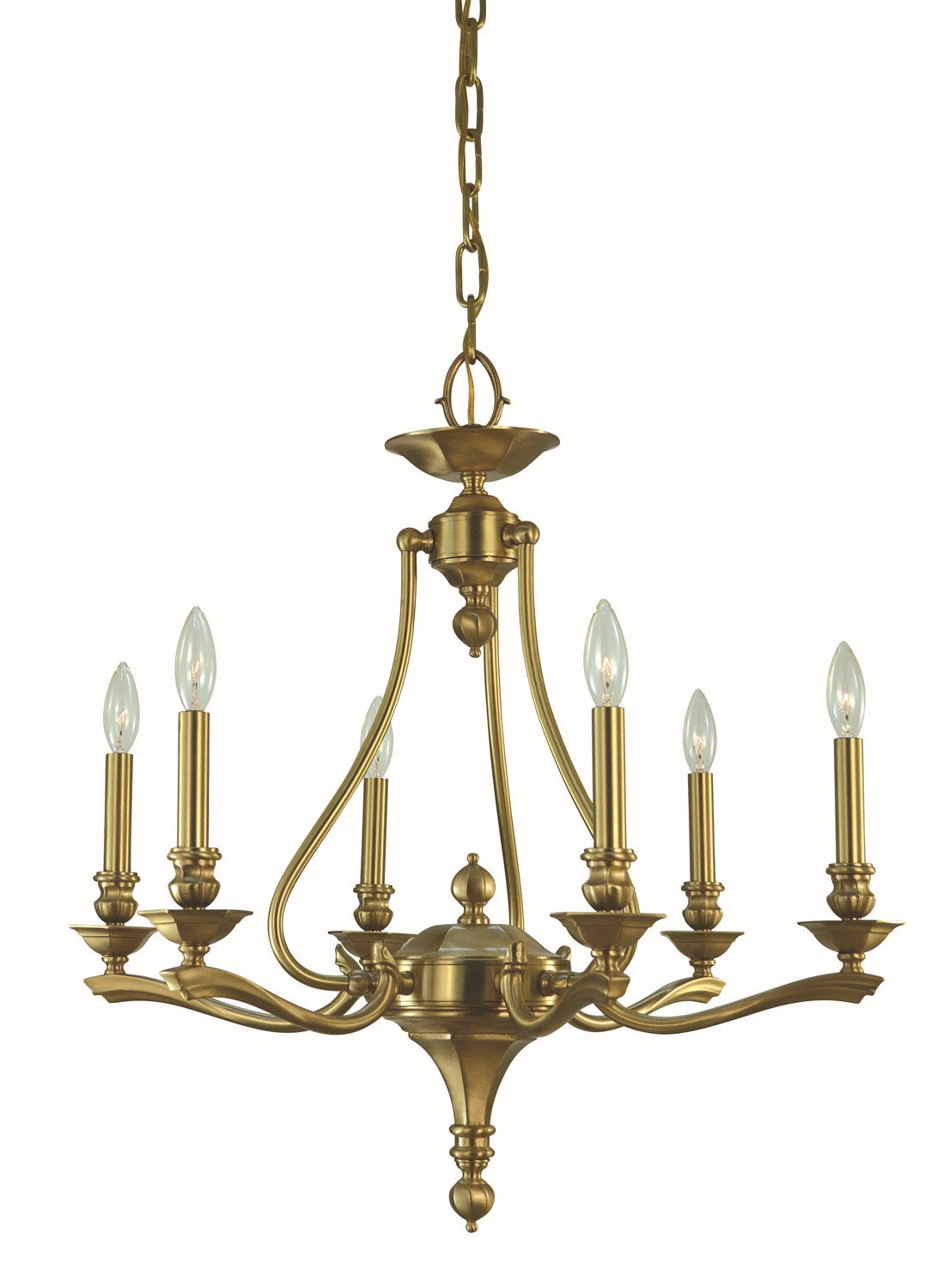 Framburg - 5956 BR - Six Light Chandelier - Fin De Siecle - Brushed Brass
