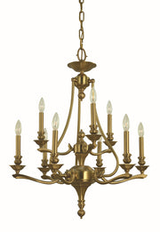 Framburg - 5959 BR - Nine Light Chandelier - Fin De Siecle - Brushed Brass