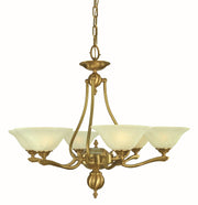 Framburg - 7996 BR - Six Light Chandelier - Fin De Siecle - Brushed Brass