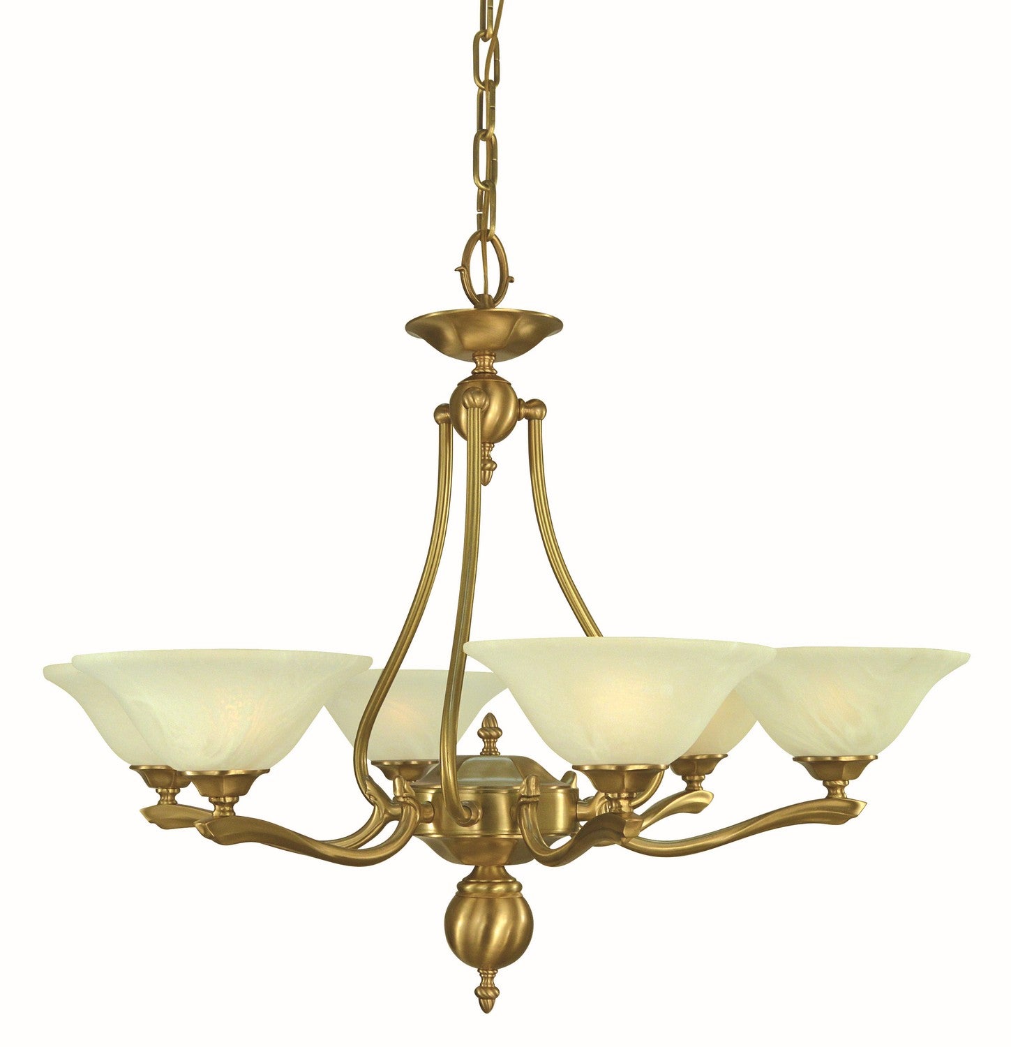 Framburg - 7996 BR - Six Light Chandelier - Fin De Siecle - Brushed Brass