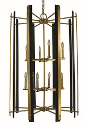 Framburg - L1062 BR/MBLACK - 12 Light Dining Chandelier - Bucolic - Brushed Brass with Matte Black Accents