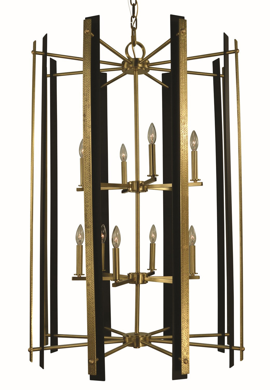 Framburg - L1062 BR/MBLACK - 12 Light Dining Chandelier - Bucolic - Brushed Brass with Matte Black Accents