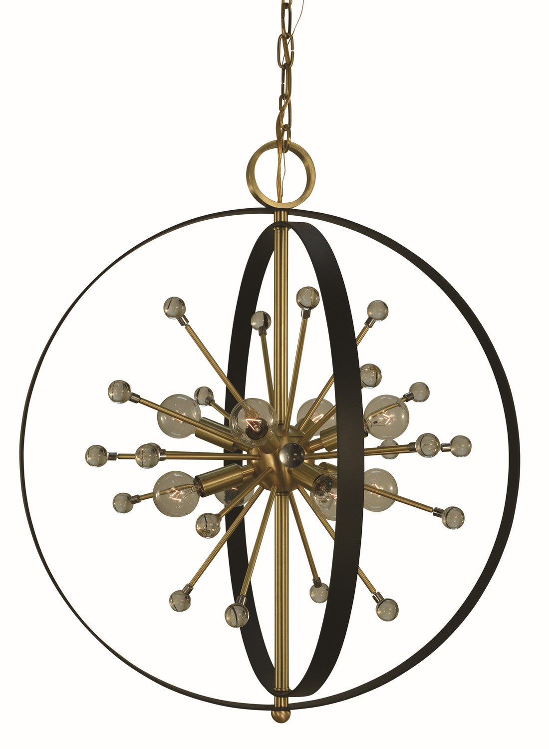 Framburg - L1108 BR/MBLACK - Eight Light Chandelier - Nucleus - Brushed Brass with Matte Black Accents