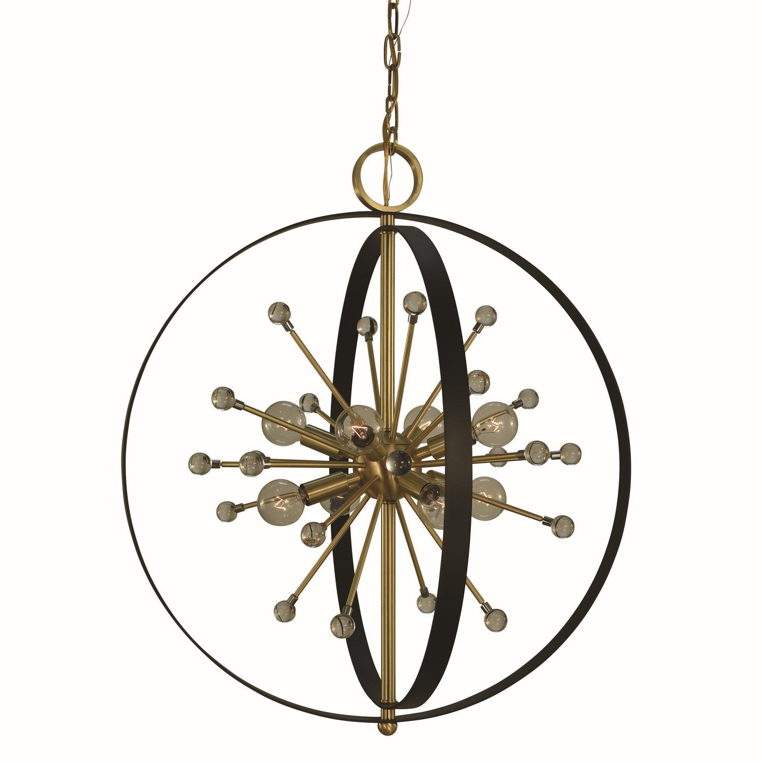 Framburg - L1108 BR/MBLACK - Eight Light Chandelier - Nucleus - Brushed Brass with Matte Black Accents