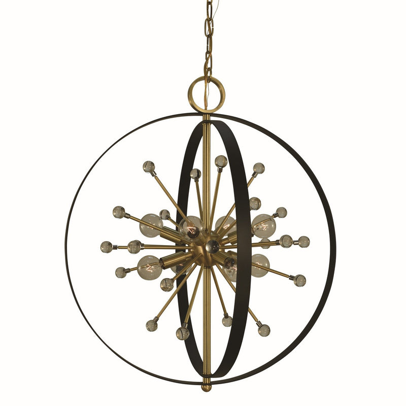 Framburg - L1108 BR/MBLACK - Eight Light Chandelier - Nucleus - Brushed Brass with Matte Black Accents