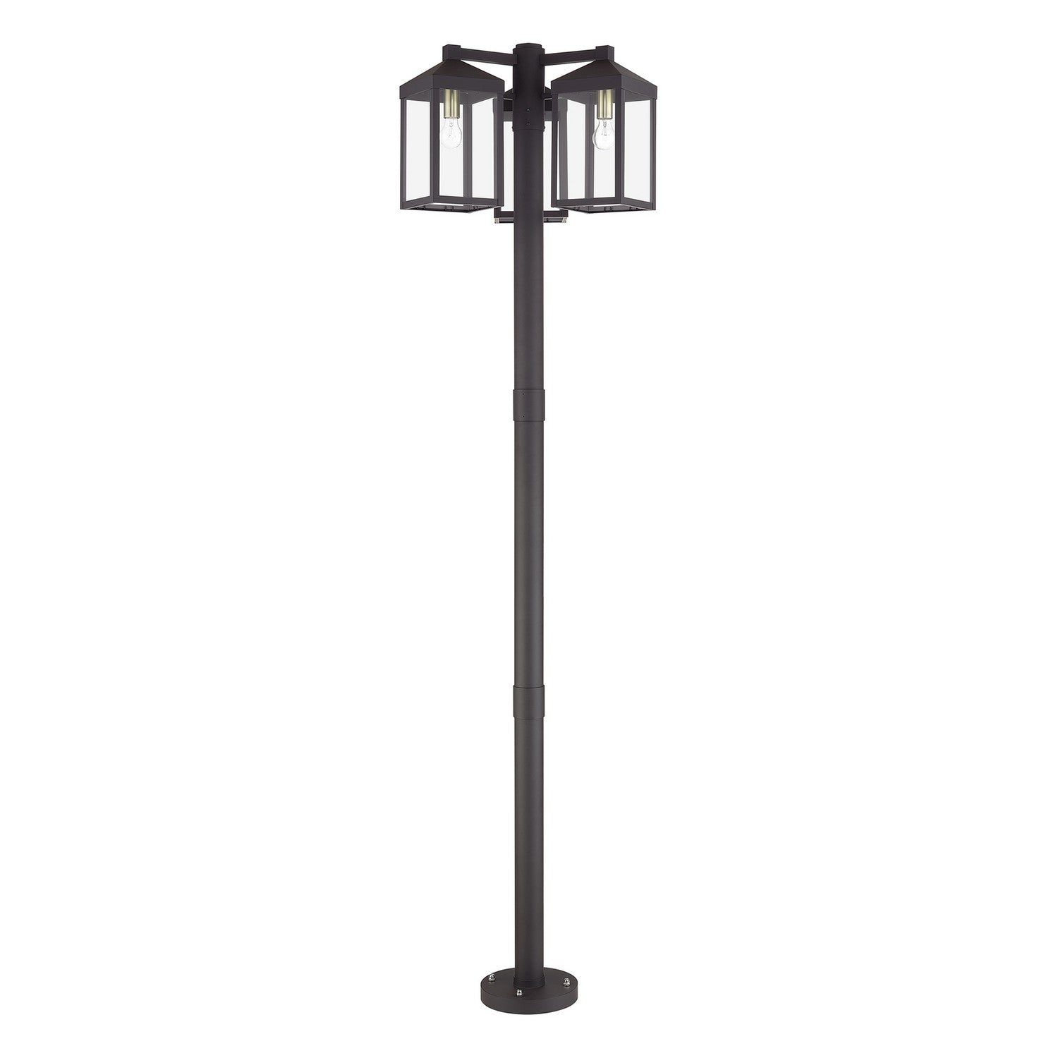 Livex Lighting - 20597-07 - Three Head Outdoor Post Light - Nyack - Bronze with Antique Brass