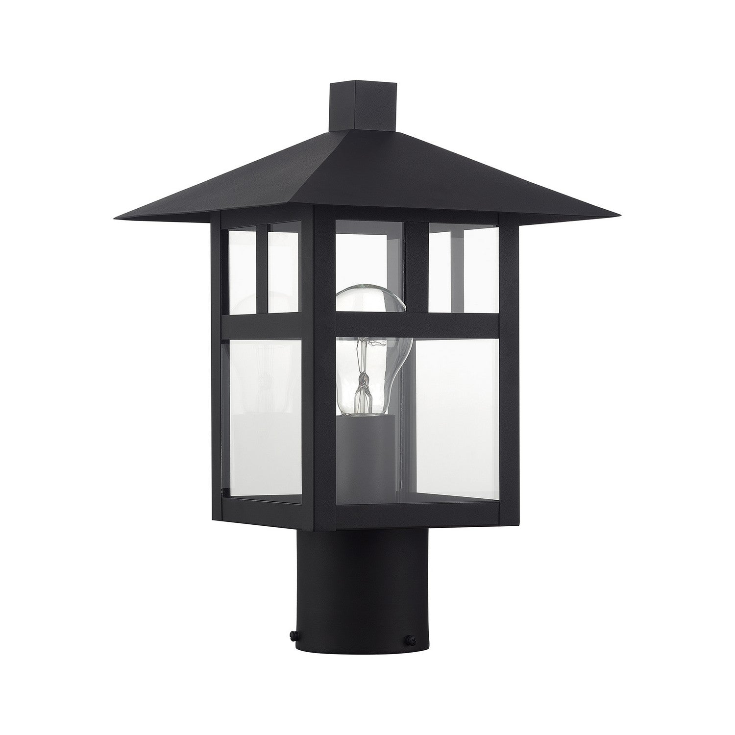 Livex Lighting - 21325-14 - One Light Outdoor Post Top Lantern - Crestlake - Textured Black