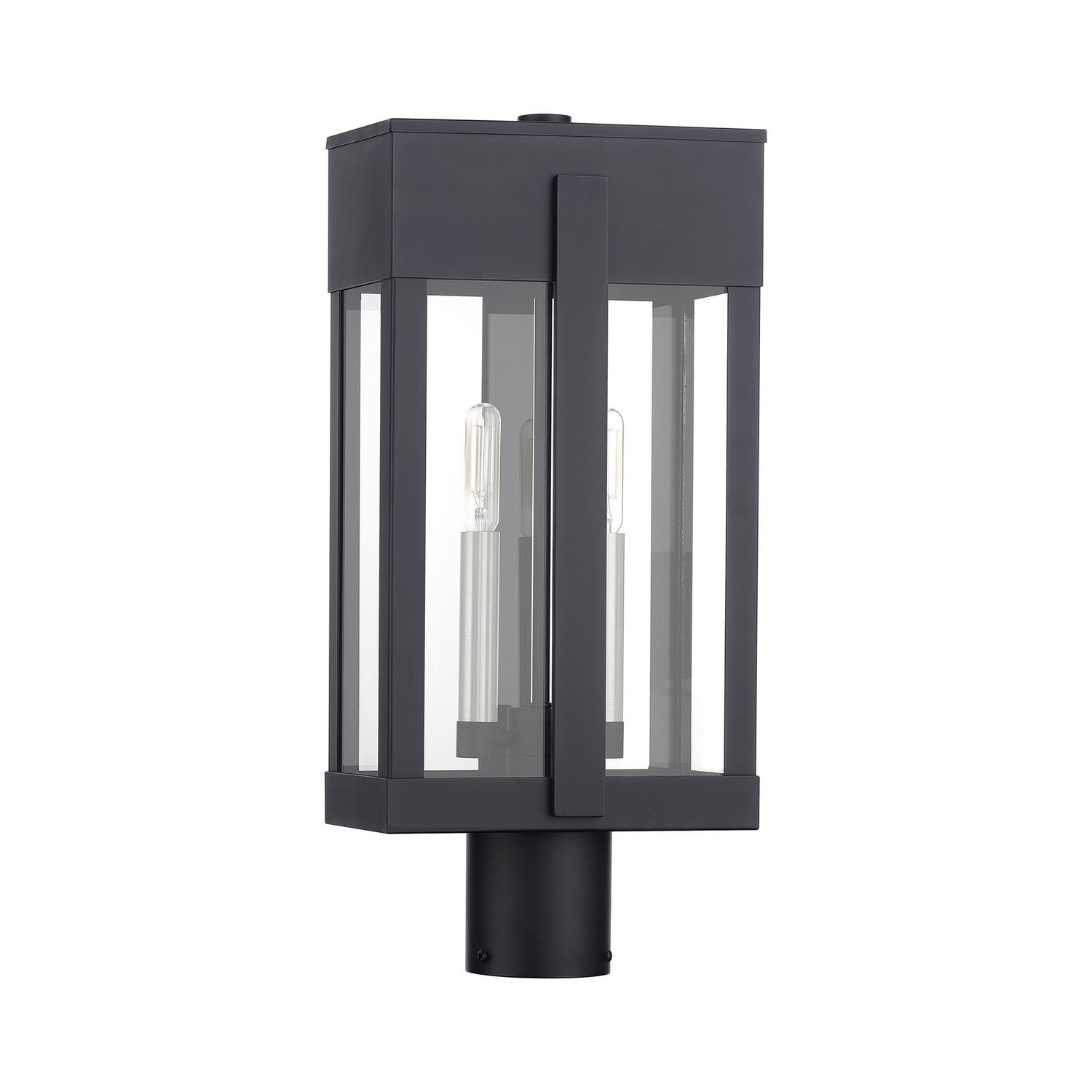 Livex Lighting - 28964-04 - Two Light Outdoor Post Top Lantern - Berksford - Black with Brushed Nickel