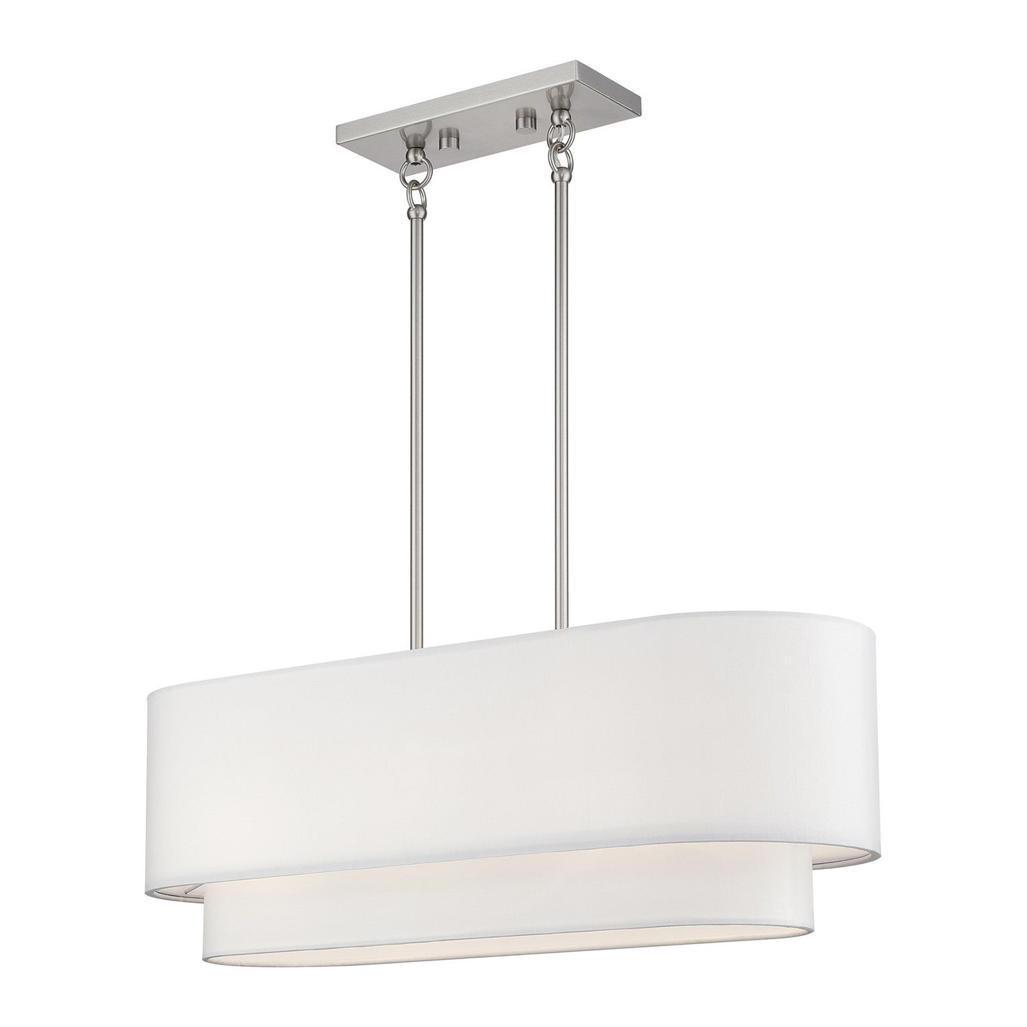 Livex Lighting - 41085-91 - Three Light Linear Chandelier - Manorwood - Brushed Nickel