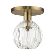 Livex Lighting - 46320-08 - One Light Semi-Flush Mount - Whitfield - Natural Brass