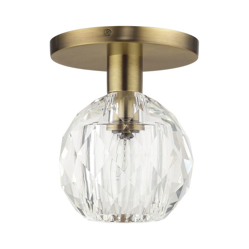 Livex Lighting - 46320-08 - One Light Semi-Flush Mount - Whitfield - Natural Brass
