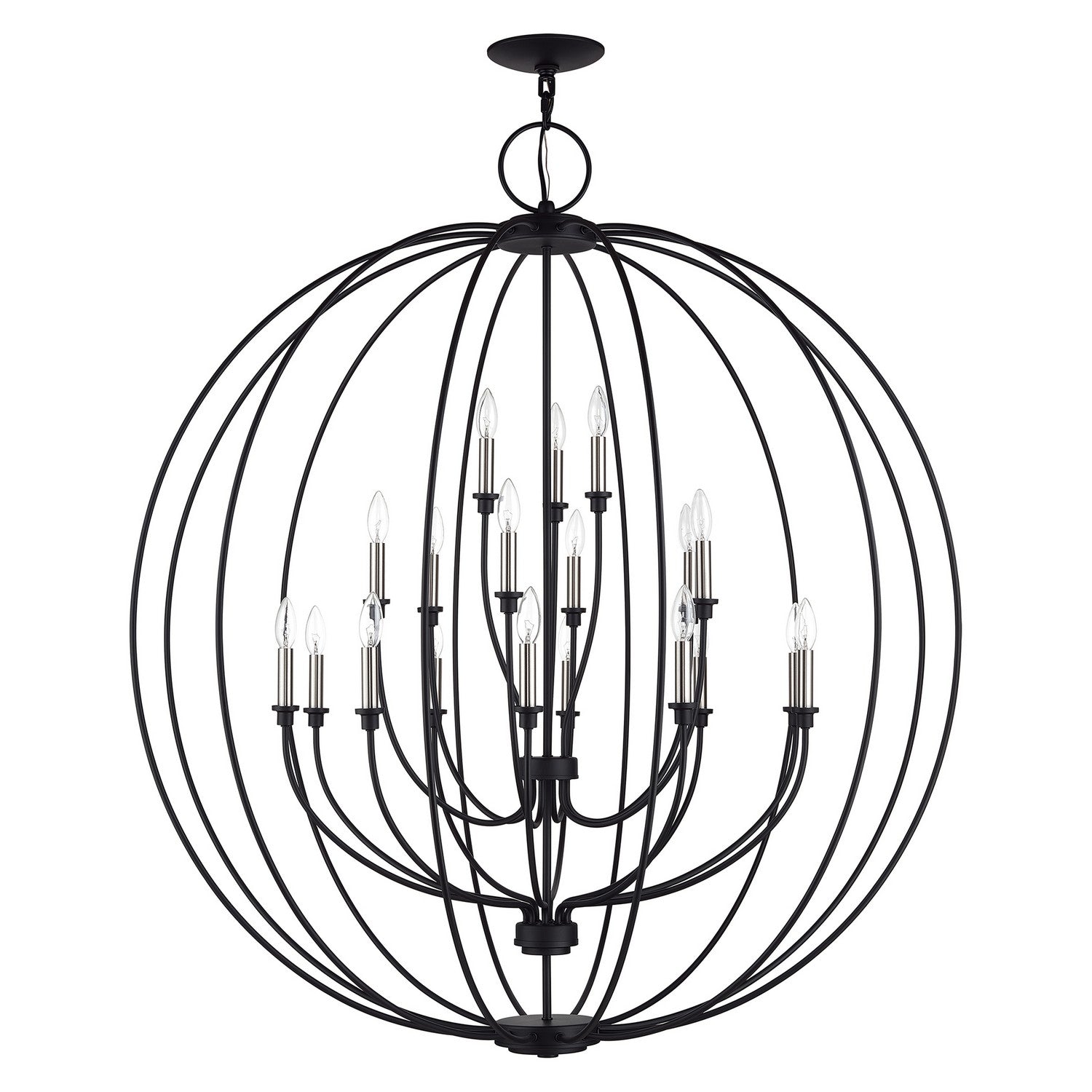 Livex Lighting - 46991-04 - 19 Light Foyer Chandelier - Milania - Black with Brushed Nickel