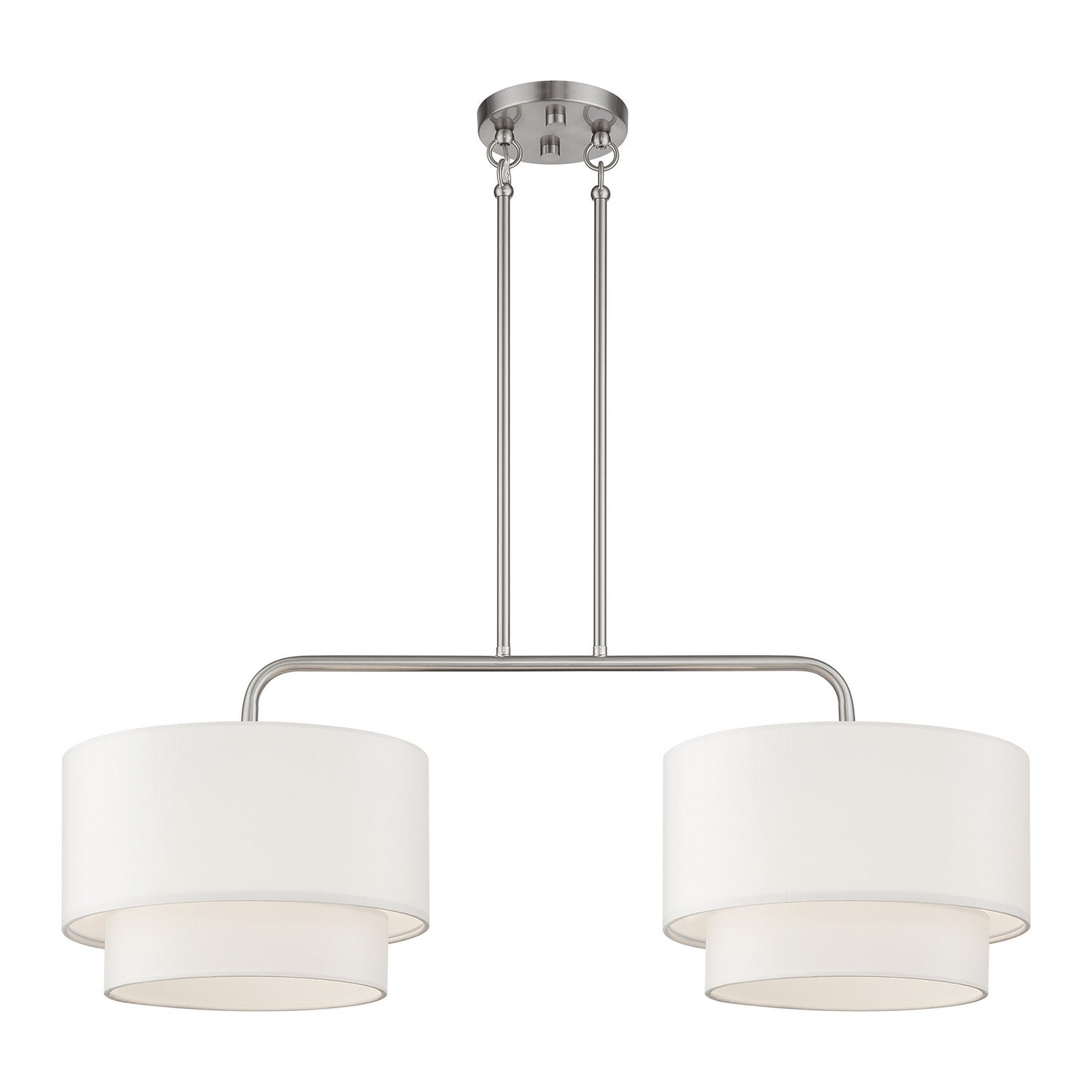 Livex Lighting - 50302-91 - Two Light Linear Chandelier - Manorwood - Brushed Nickel