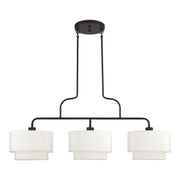 Livex Lighting - 50303-07 - Three Light Linear Chandelier - Manorwood - Bronze