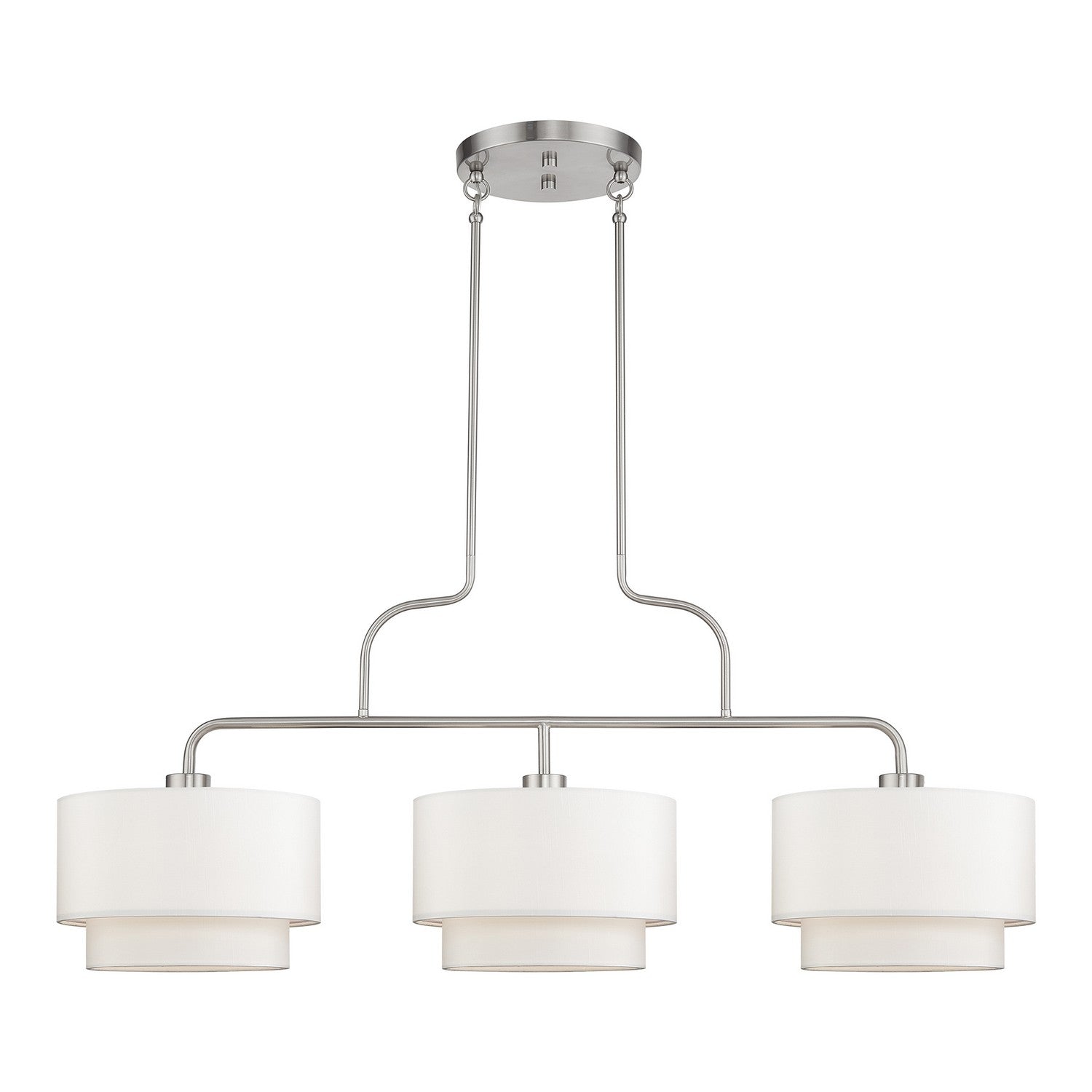 Livex Lighting - 50303-91 - Three Light Linear Chandelier - Manorwood - Brushed Nickel