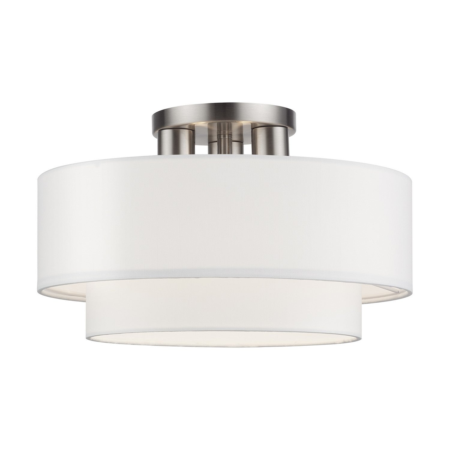 Livex Lighting - 50305-91 - Three Light Semi-Flush Mount - Manorwood - Brushed Nickel