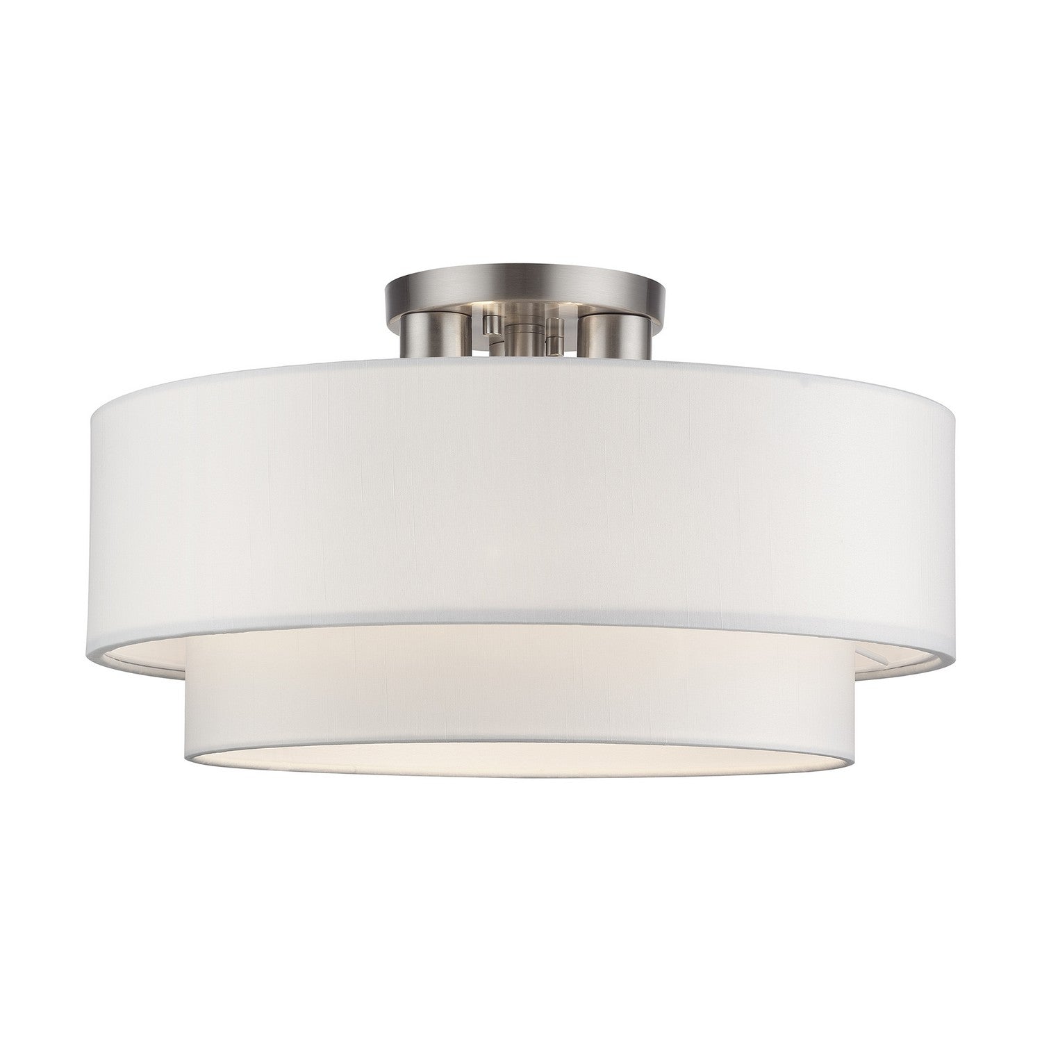 Livex Lighting - 50306-91 - Three Light Semi-Flush Mount - Manorwood - Brushed Nickel