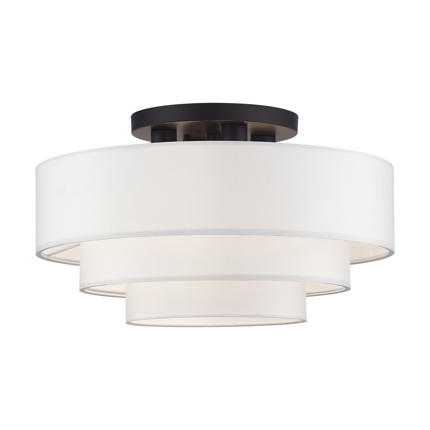 Livex Lighting - 50307-07 - Four Light Semi-Flush Mount - Manorwood - Bronze