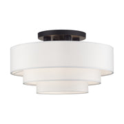 Livex Lighting - 50307-07 - Four Light Semi-Flush Mount - Manorwood - Bronze