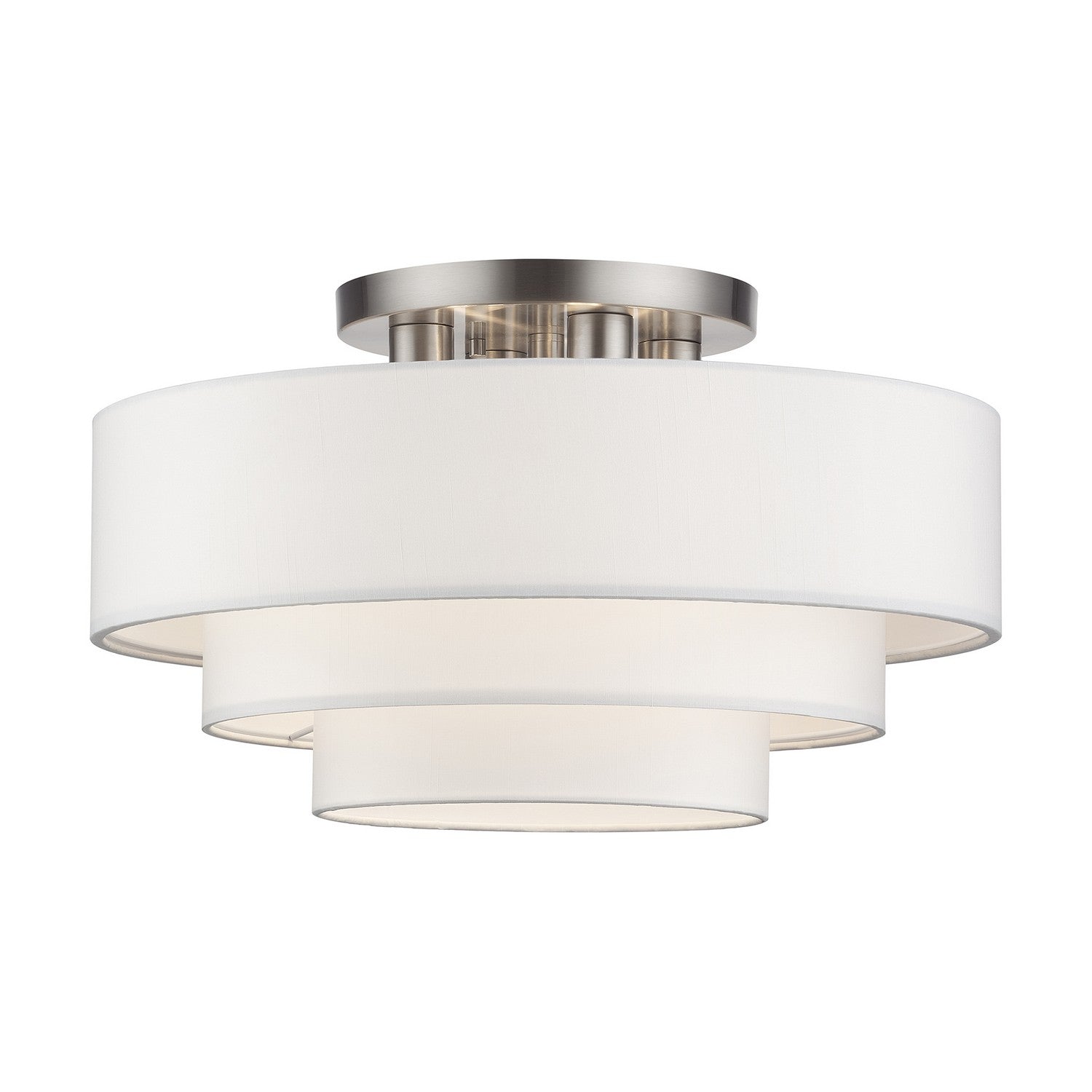 Livex Lighting - 50307-91 - Four Light Semi-Flush Mount - Manorwood - Brushed Nickel
