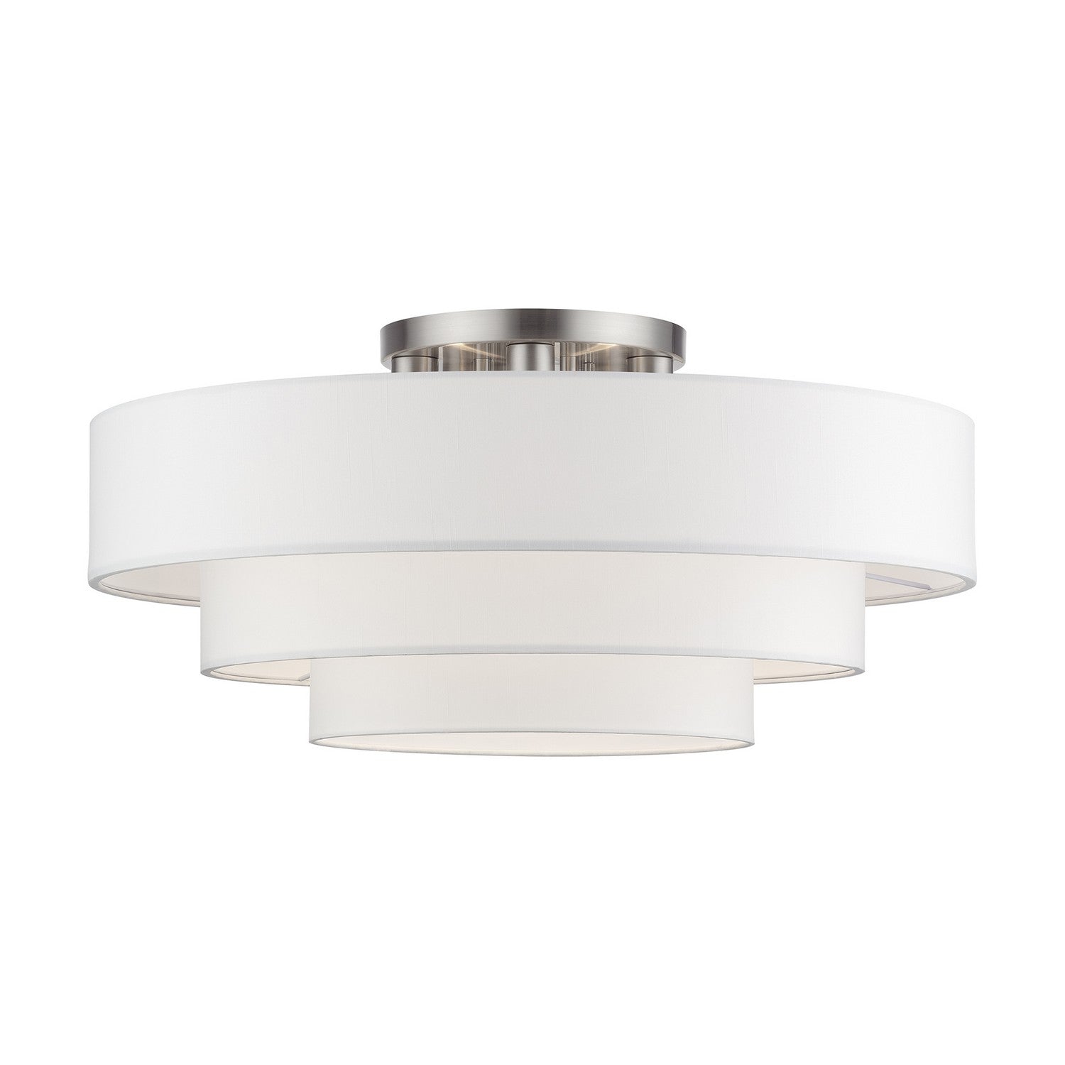 Livex Lighting - 50309-91 - Five Light Semi-Flush Mount - Manorwood - Brushed Nickel