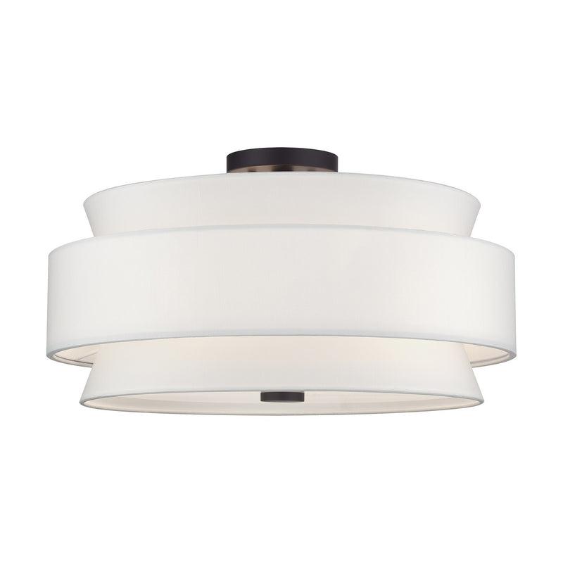 Livex Lighting - 60028-07 - Five Light Semi-Flush Mount - Fontana - Bronze