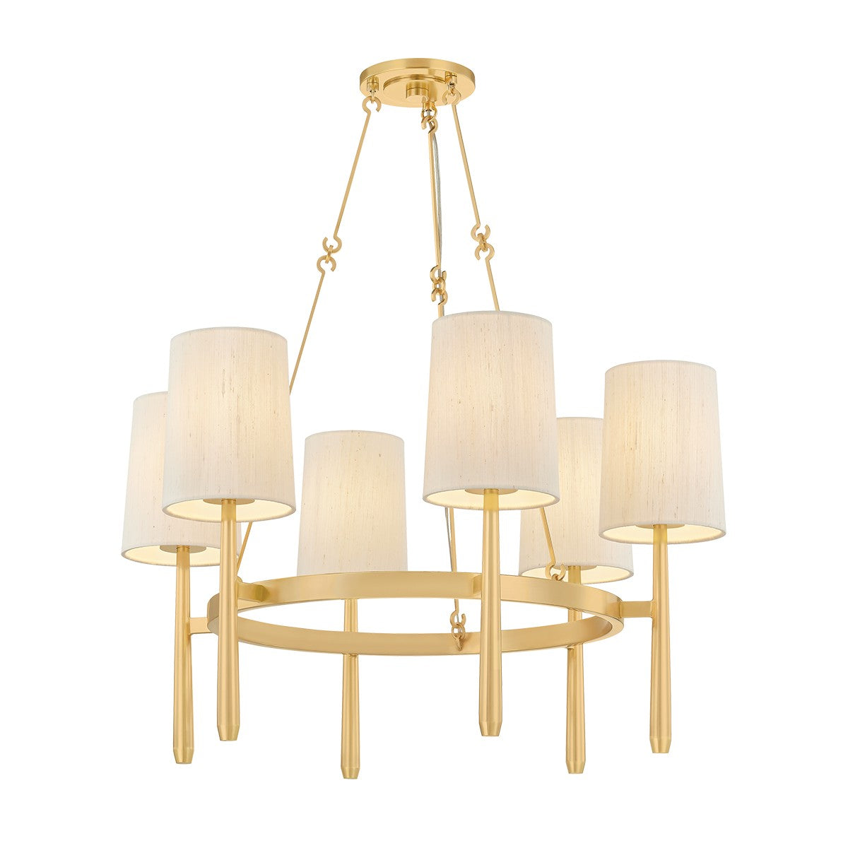 Hudson Valley - 1776-AGB - Six Light Chandelier - Bridgeton - Aged Brass