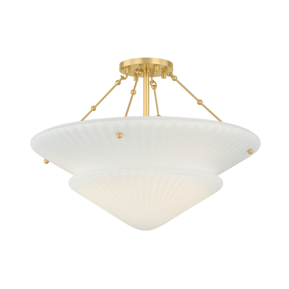 Hudson Valley - 7013-AGB - Three Light Semi Flush Mount - Loburn - Aged Brass