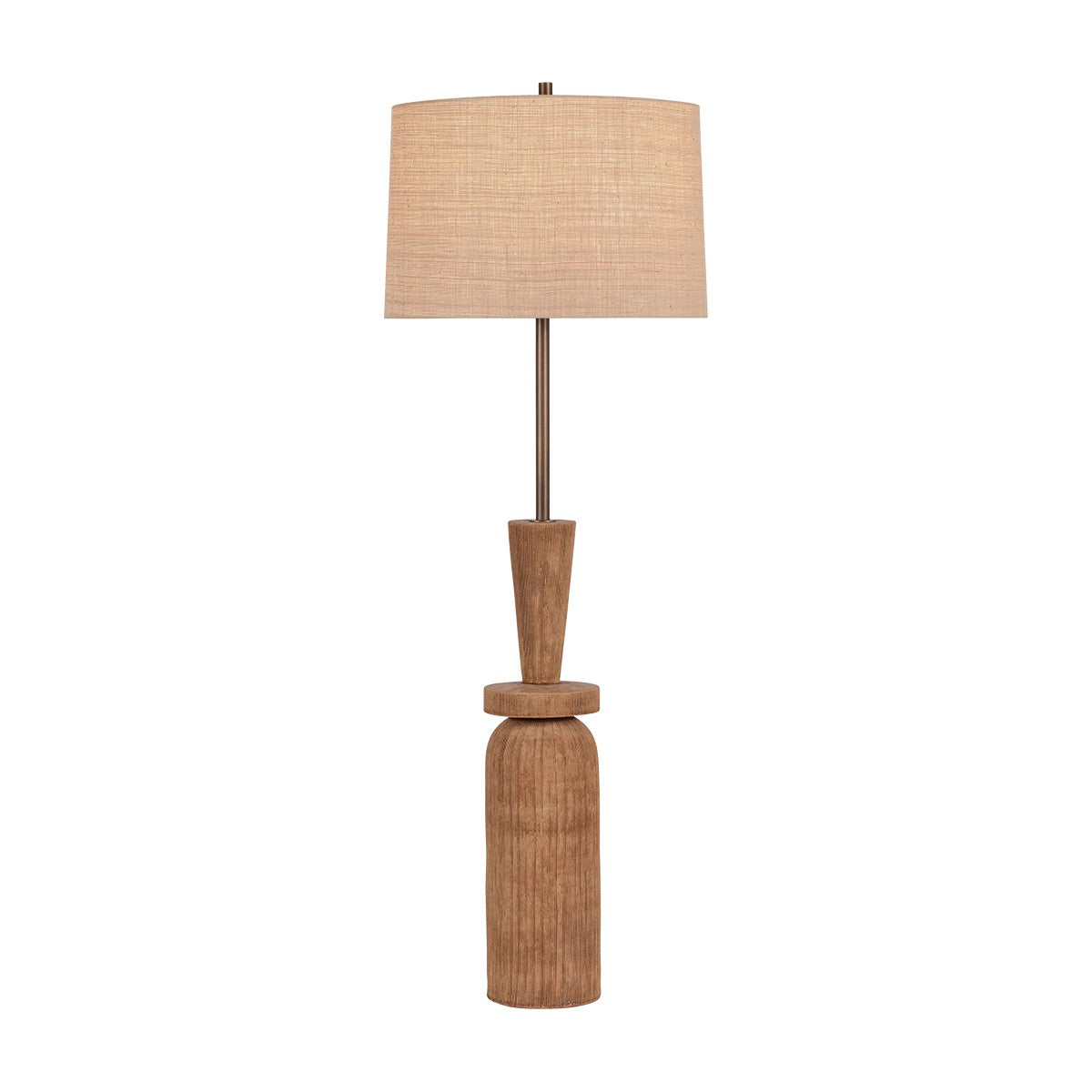 Hudson Valley - L1164-BRL/CAB - One Light Floor Lamp - Kinloch - Bronze Leaf/Ceramic Ash Brown