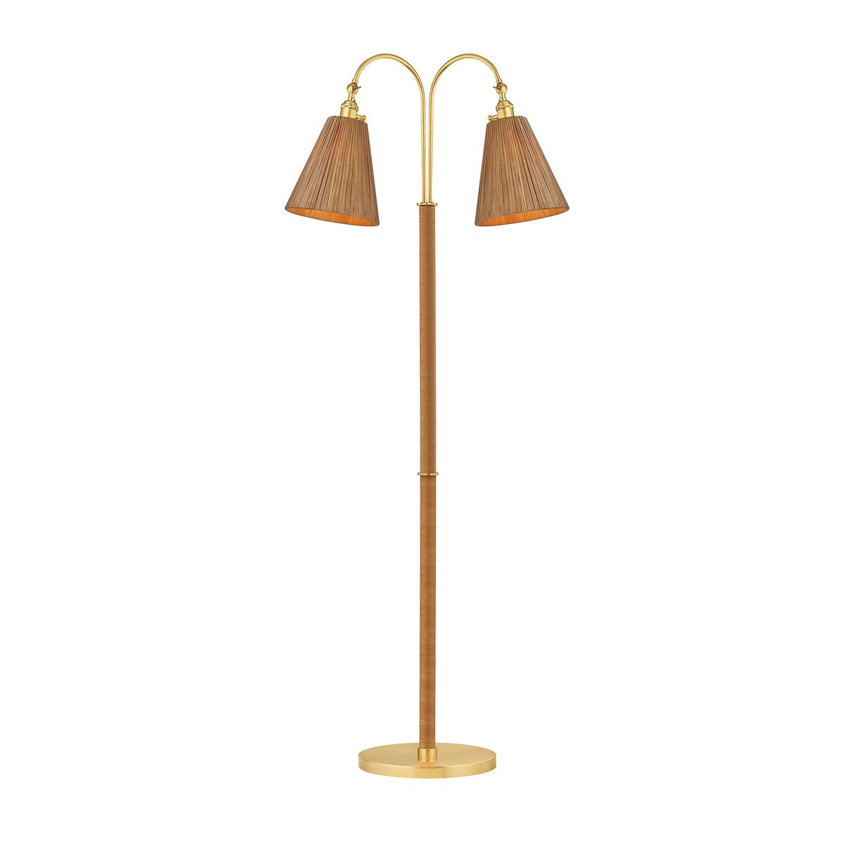 Hudson Valley - L2168-AGB - Two Light Floor Lamp - Ruthin - Aged Brass