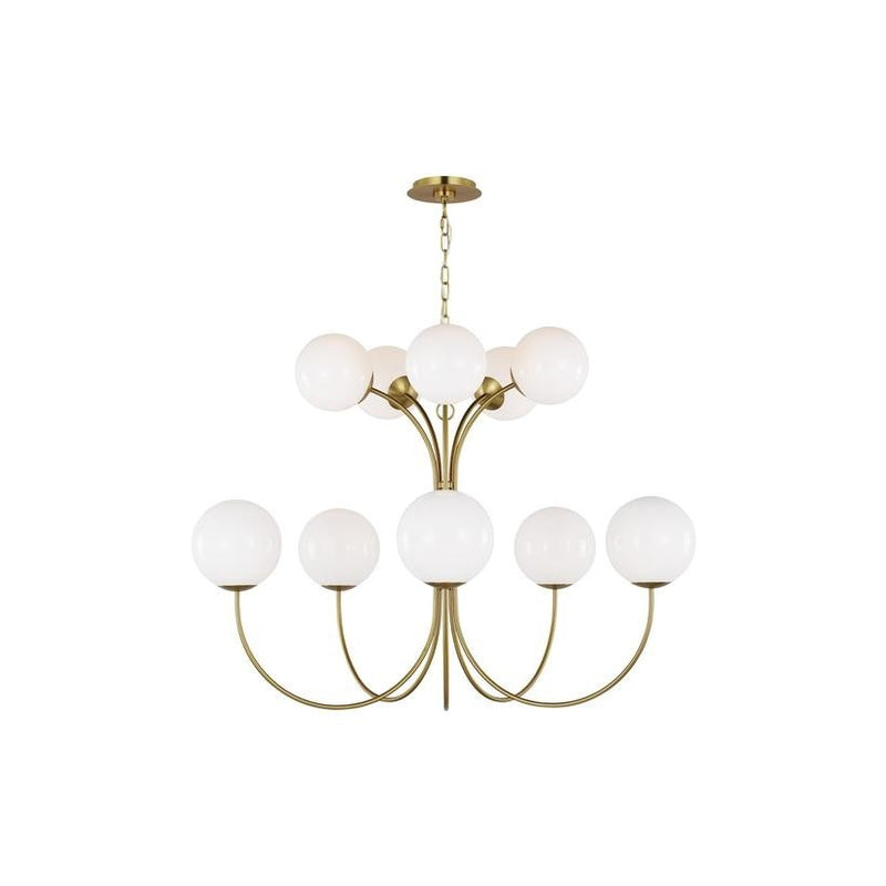 Visual Comfort Studio - KSC11210BBS - Ten Light Chandelier - Noemie - Burnished Brass