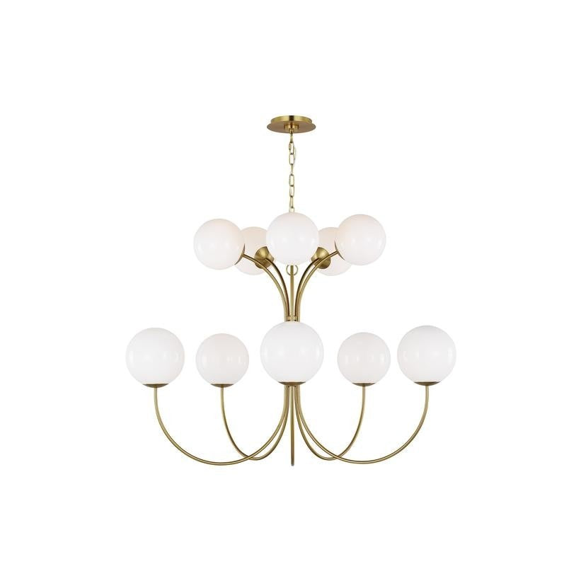 Visual Comfort Studio - KSC11210BBS - Ten Light Chandelier - Noemie - Burnished Brass