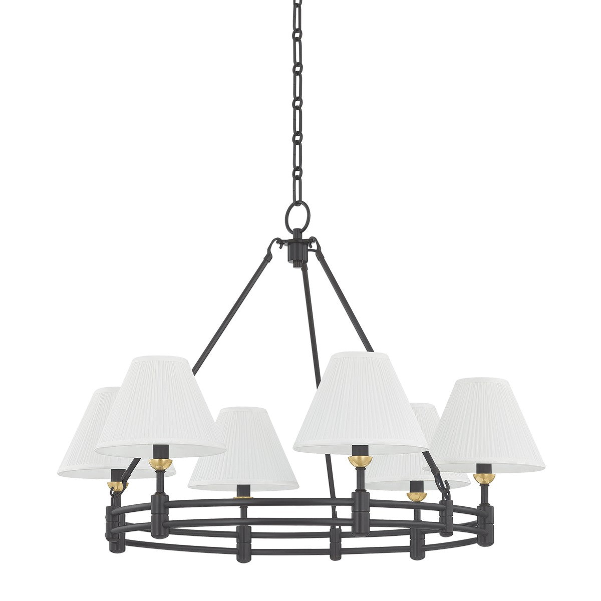 Hudson Valley - MDS1800-AGB/DB - Six Light Chandelier - Howard - Aged Brass/Distressed Bronze