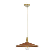 Forty West - 10336 - One Light Pendant - Sheldon - Brass/Natural Brown