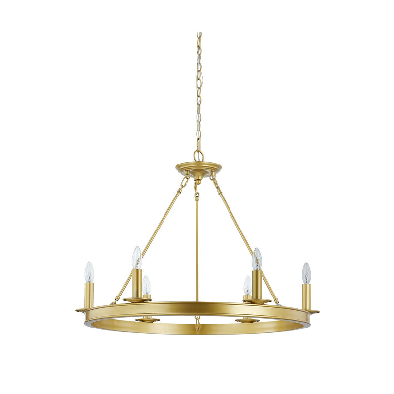Forty West - 10341 - Six Light Chandelier - Erin - Bright Brass