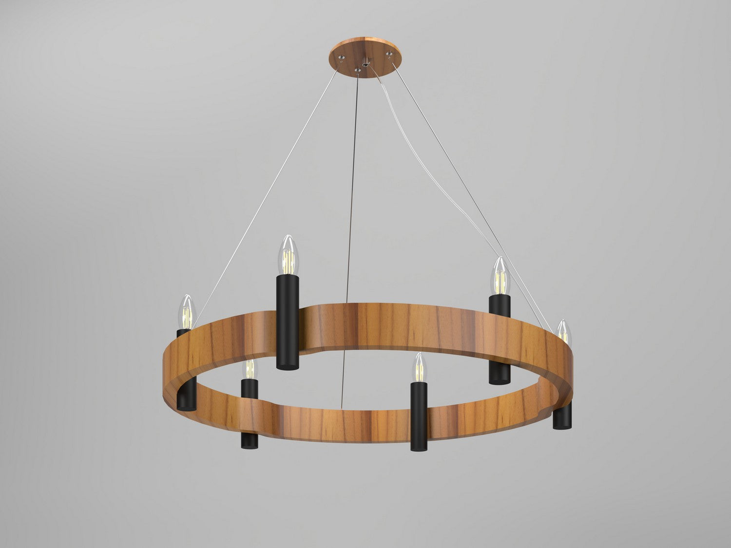 Accord Lighting - 1517.12 - Six Light Pendant - Flow - Teak