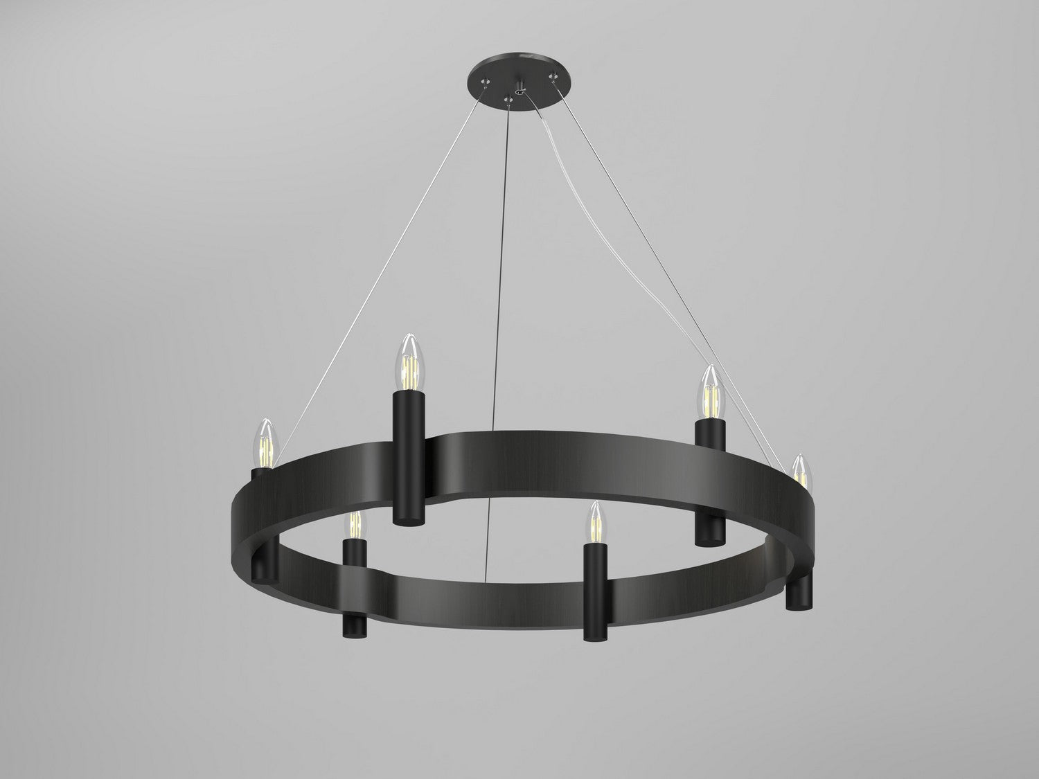 Accord Lighting - 1517.44 - Six Light Pendant - Flow - Charcoal