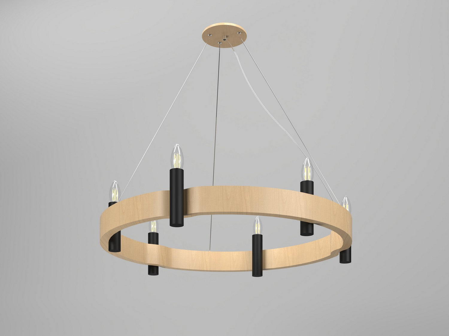 Accord Lighting - 1525.34 - Six Light Pendant - Flow - Maple